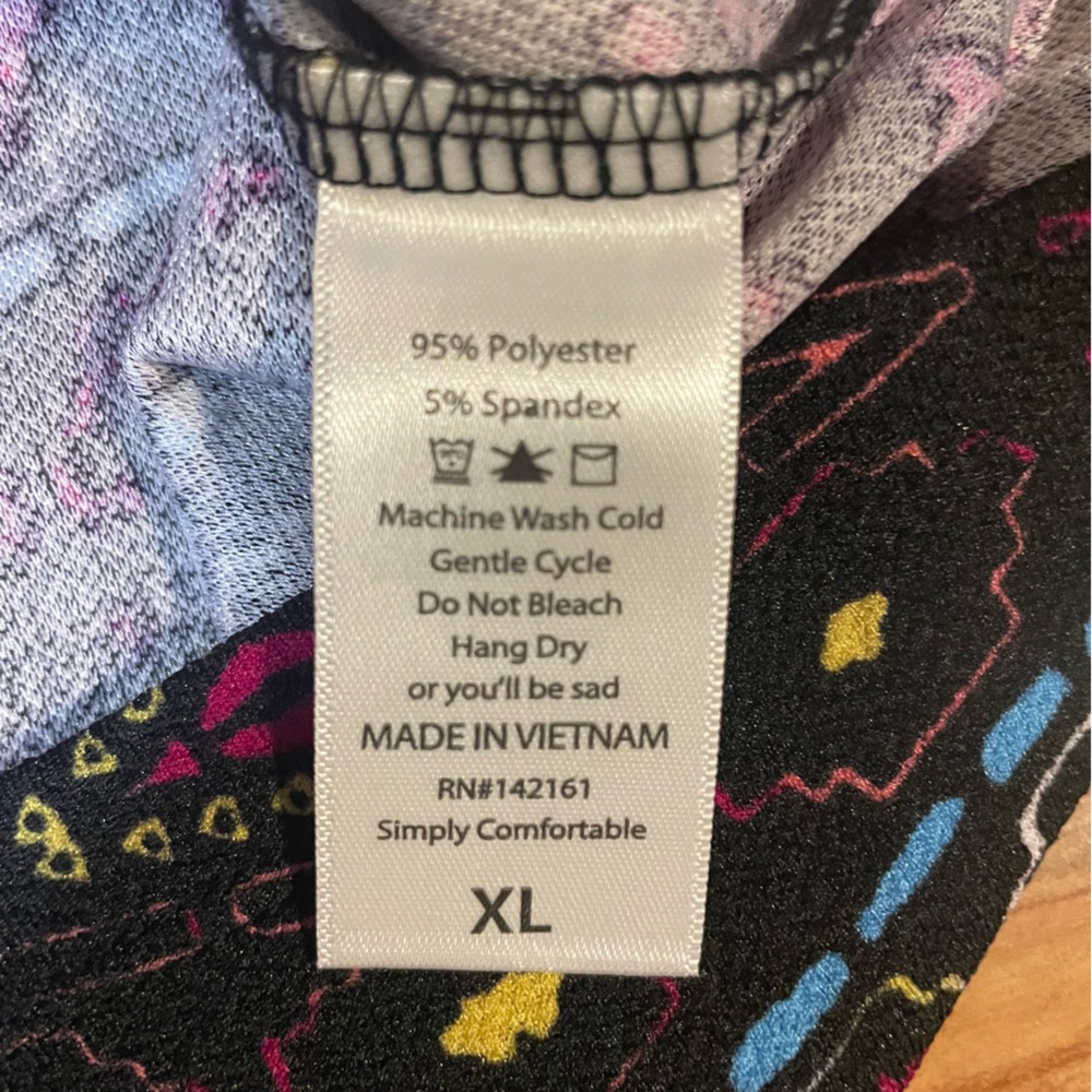 LuLaRoe XL Cassie Black and Pink Pencil Skirt Knee-Length Cocktail - Picture 4 of 5